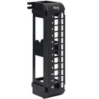 ICC 12 port vertical blank HD patch panel with wall mount bracket in black