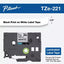 Brother TZe-221 black print on white laminated label tape cartridge for P-Touch labelers, 9mm width
