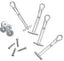 Kendall Howard wall mount hardware kit containing anchor bolts, washers, screws, and toggle anchors for secure rack installa…