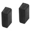Pair of black rectangular Chatsworth ladder rack protective end caps for server rack cable management