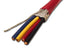16/4 shielded FPLR fire alarm wire with red jacket and four color-coded conductors exposed