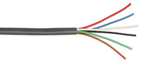 18 gauge 6 conductor stranded multi-conductor cable with color-coded wires exposed