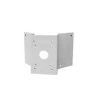 DWC PTZ camera corner mount bracket with white finish and mounting holes for secure installation