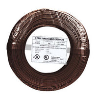 500ft coil of 22/2 solid brown alarm wire with structured cabling product label