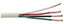 22 gauge 4 conductor stranded plenum multi-conductor cable showing white jacket with red, black, green, and copper conductors