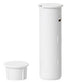 2GIG recessed wireless door contact sensor with white cylindrical housing and magnetic strike component