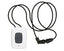 2GIG Panic Button Remote with white transmitter unit and black coiled wrist strap cord
