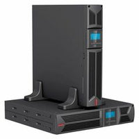 NET-2200RM 2000VA rack mount UPS with 8 outlets, featuring dual LCD displays and 2U form factor for data center installation