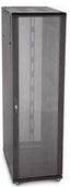 42U server rack cabinet with glass front door and perforated side panels for network equipment and structured cabling