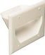 Lite almond 3-gang recessed low voltage cable plate with mounting brackets for structured cabling installations