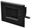 Black low voltage cable plate with recessed design and mounting screws for structured cabling installation