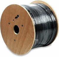 CAT 6 outdoor direct burial cable on wooden spool with black gel-filled PE jacket for network installations