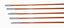 Fiberfish II 3/16 inch diameter orange fish tape rods with metal ferrules, six foot length kit for network cabling