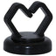 Black magnetic cable holder with heart-shaped design and 10lbs holding capacity on base stand