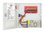 SECO-LARM 12VDC CCTV power supply with 9 outputs, 10 amps capacity, mounted in metal enclosure with red distribution board a…