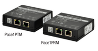 Pace1PRMT and Pace1PRM IP and PoE+ extender units for transmitting network signals over extended CAT5e or UTP cable distances