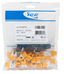 25-pack of yellow ICC Cat6A HD keystone jacks in clear retail packaging with product labeling and barcode