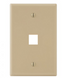 Ivory single gang oversized network faceplate with one port opening for structured cabling