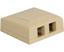 Ivory 2-port elite surface mount box for network cabling with dual outlet openings