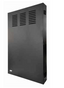 VMP vertical equipment wall cabinet 2U, 20 inches deep, black steel construction with ventilation slots for network cabling …