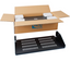 ICC vented single-sided rack shelf 2-pack for 10-inch server racks with black steel construction and ventilation holes