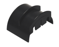 Black cable management radius unit curved corner piece for organizing network cables in server racks