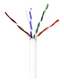 Wavenet Cat6 UTP plenum cable with five color-coded twisted pairs fanned out from white jacket