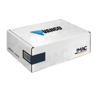 Vanco 280520 HDMI powered in-line extender in white retail packaging with blue Vanco logo