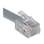 Clear RJ11 connector with 6P6C pins and 14 ft gray telephone line cord attached