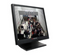 TRIVIEW X Series 600 TVL 17-inch LCD CCTV monitor displaying overhead security camera feed of crowded indoor corridor