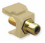 ICC RCA female-to-female modular adapter in ivory with gold-plated brass connector