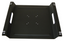 Black rack mount monitor bracket with handles and mounting holes for 10 to 23 inch displays, 9U configuration