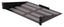 Black 2U vented rack mount shelf with horizontal ventilation slots, 17 inch width and 12.5 inch depth, featuring side mounti…