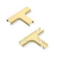 ICC ivory 3/4 inch raceway tee and base connector components for cable management systems
