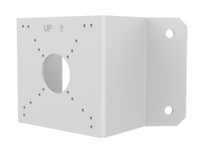 TR-UC08-C white corner mount bracket for bullet and dome cameras with mounting holes