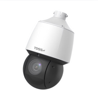 TDPTZ4MP25IRST-AI-M 4MP 25x PTZ dome camera with white upper housing and black dome lens for network surveillance