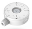White cylindrical junction box for ZNT8-B1F thermal camera series with multiple mounting holes and cable conduit entry ports