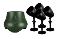 Vanco Outdoor Speaker Kit with Landscape Subwoofer - Green