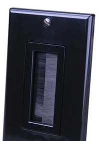 Single Gang Decor Style Brush Bulk Cable Wall Plates - Black