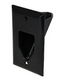 Datacomm 1 Gang Recessed Low Voltage Cable Plate - Black