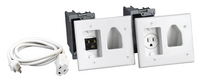 Datacomm Recessed Pro-Power Kit with Straight Blade Inlet, White