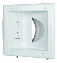 Datacomm Recessed Low Voltage Media Plate with Duplex Receptacle