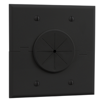 Midlite Double Gang Splitport™ with Grommet, Black