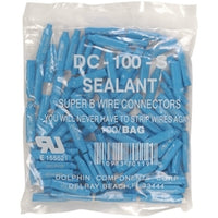 Dolphin Super B blue wire connectors gel sealant 100-pack bag for network cabling connections