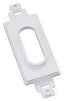 White Midlite Decora style wireport cable insert with mounting bracket and oval pass-through opening