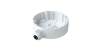 White DWC junction box mounting accessory for V9 vandal dome cameras with fixed lens and side cable entry port