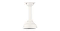 White ceiling mount bracket for vandal ball turret cameras with pole attachment and base plate