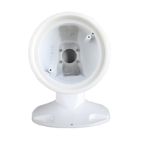 White wall mount bracket for vandal ball turret camera with pedestal base and mounting hardware