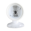 White wall mount bracket for vandal ball turret camera with pedestal base and mounting hardware
