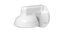 White wall mount bracket for vandal dome and turret cameras with curved dome housing and wall attachment plate